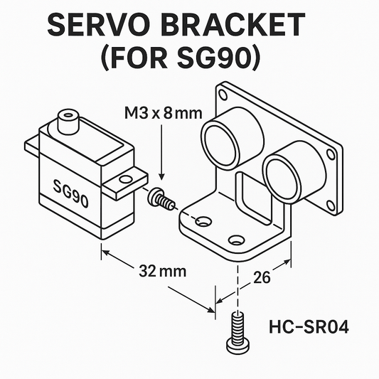Ultrasonic Sensor & Servo Bracket Kit (HC-SR04 + SG90)